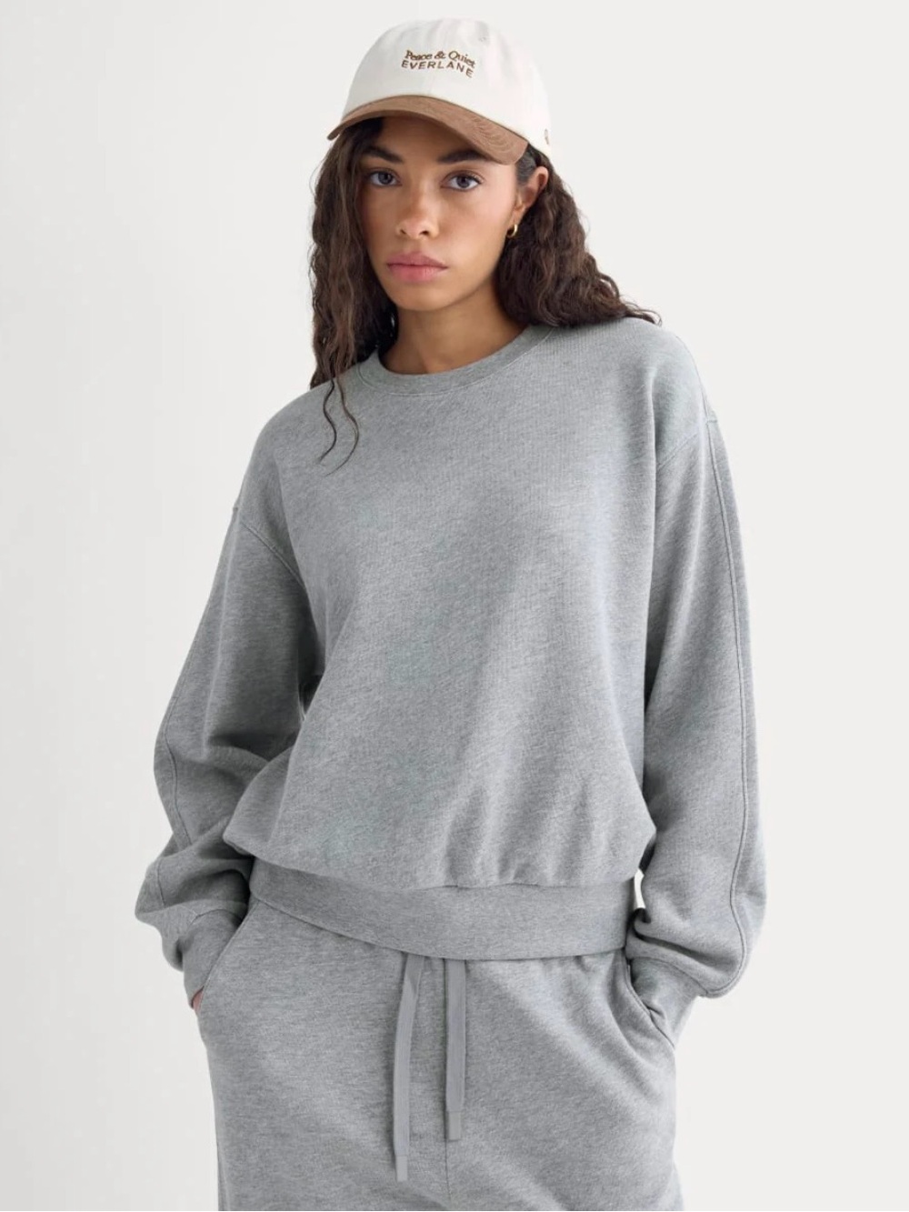 Everlane Light Terry Blouson Crew - Heather Gray
